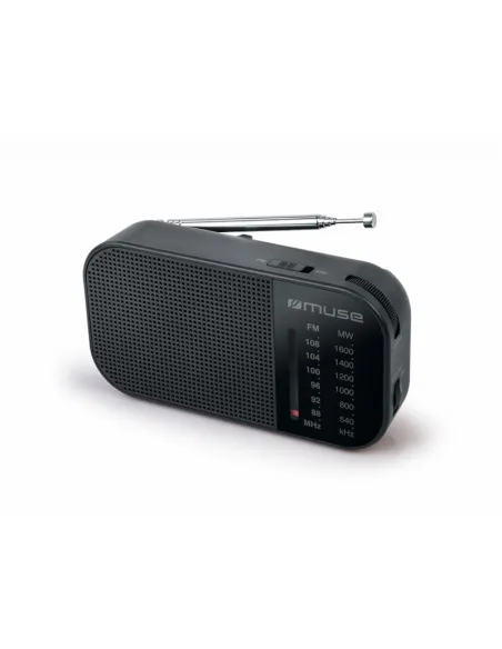 RADIO PORTATIL MUSE AM/FM CON ALTAVOZ Y TOMA DE AURICULARES - NEGRO