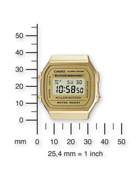 Reloj casio collection a168wg-9ef retro cronografo - luminiscente -acero inoxidable