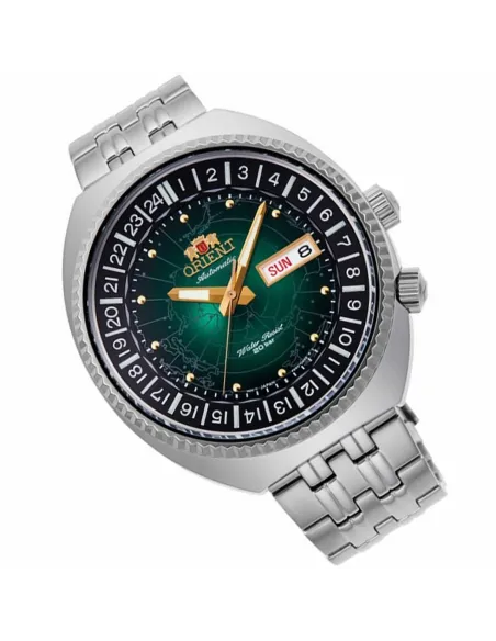 Reloj automático Orient Revival World Map Automatic RA-AA0E02E dial verde 43.5mm correa acero 200m water resist RA-AA0E02E19