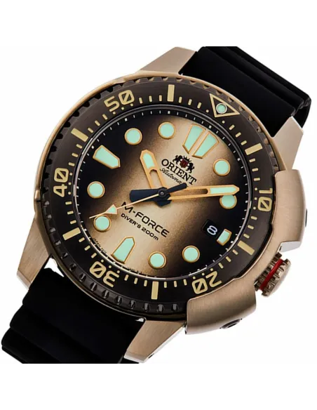 reloj automático hombre Orient M-Force RA-AC0L05G Limited Edition dial 45mm correa goma 200m water resist