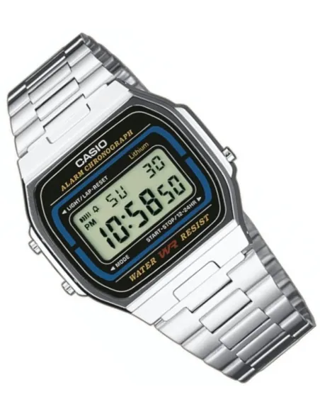 Reloj Casio Retro Classic Collection Plateado A164WA-1V UNISEX 7 años batería luz