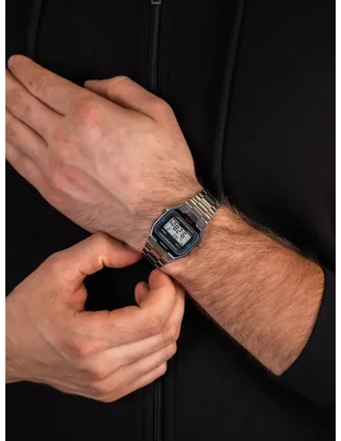 Reloj Digital CASIO A163WA-1Q VINTAGE ICONIC Correa De Acero Inoxidable