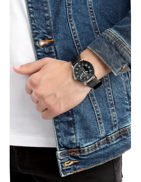 Reloj Casio diseño jeans MTP-E159l-1BD correa jeans