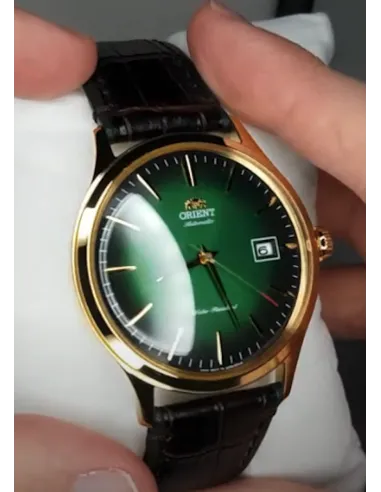 reloj hombre automático Orient Bambino FAC08002F verde cuero