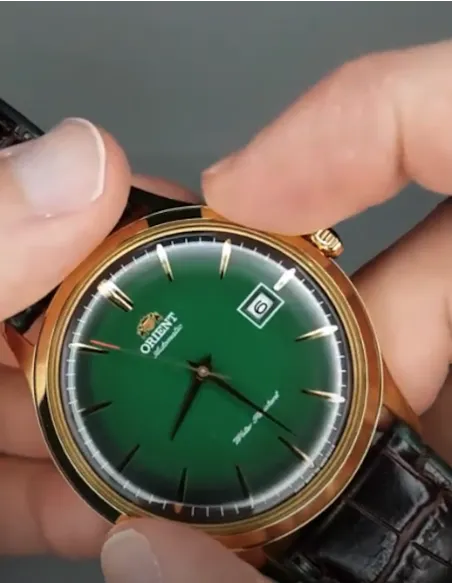 reloj hombre automático Orient Bambino FAC08002F verde cuero