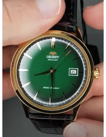 reloj hombre automático Orient Bambino FAC08002F verde cuero