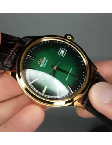 reloj hombre automático Orient Bambino FAC08002F verde cuero
