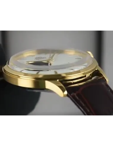 Reloj Automático hombre Orient Bambino RA-AG0003S Open Heart correa cuero oro rosa