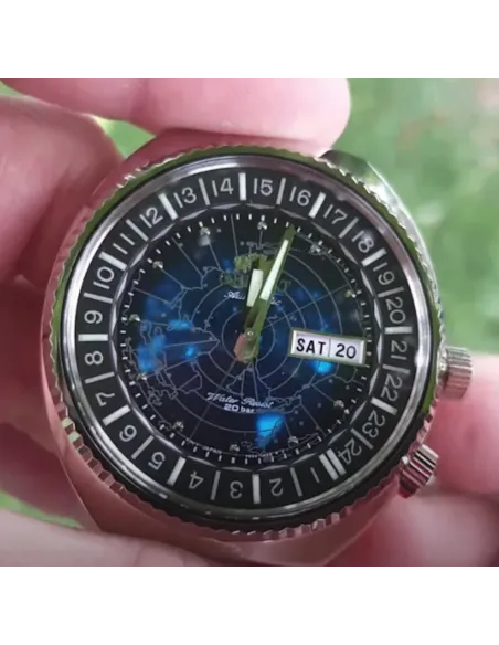 Reloj automático hombre Orient Revival World Map Automatic RA-AA0E03L dial azul 43.5mm correa acero 200m water resist