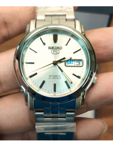 Reloj automático hombre Seiko 5 SNKK65K1 dial plata 38mm correa acero