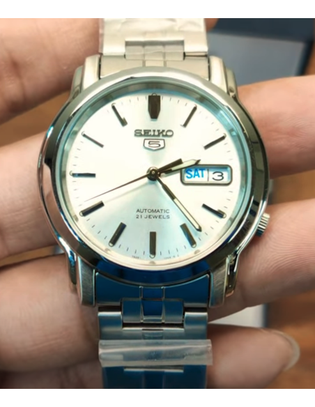 Reloj automático hombre Seiko 5 SNKK65K1 dial plata 38mm correa acero