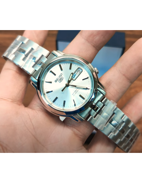 Reloj automático hombre Seiko 5 SNKK65K1 dial plata 38mm correa acero
