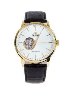 Reloj automático hombre Orient FAG02003W Skeleton dial blanco 41mm correa cuero 50m WR