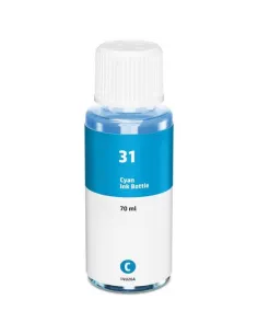 Botella de Tinta HP 31 CIÁN compatible 1VU26AE