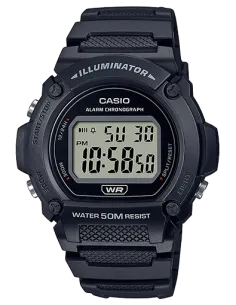 Reloj deportivo hombre Casio W219h-1A Luz LED Cronómetro alarma 50m Water Resist