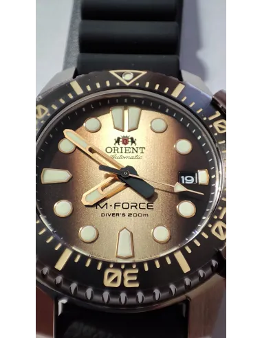 reloj automático hombre Orient M-Force RA-AC0L05G Limited Edition dial 45mm correa goma 200m water resist