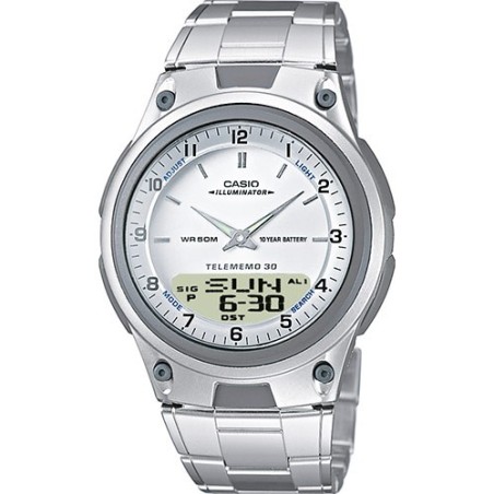 reloj hombre CASIO aw-80d-7a Hora Mundial - 30 telememo - 10 años batería