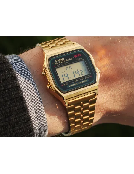 Reloj unisex Casio A159WGEA-1A dorado LED - cronómetro - alarma water resist