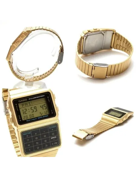 Reloj Casio Unisex DBC-611G-1 Iluminador dorado Telememo Calculadora