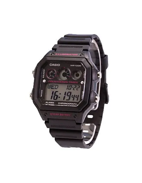 reloj deportivo hombre Casio AE-1300WH-1A2 Hora Mundial Luz LED - Árbitro - Alarma - 10 años batería