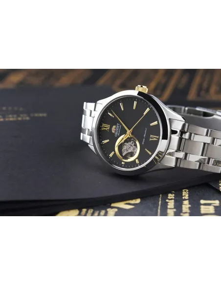 reloj automático hombre Orient Golden Eyes FAG03002B Skeleton 40mm dial negro correa acero