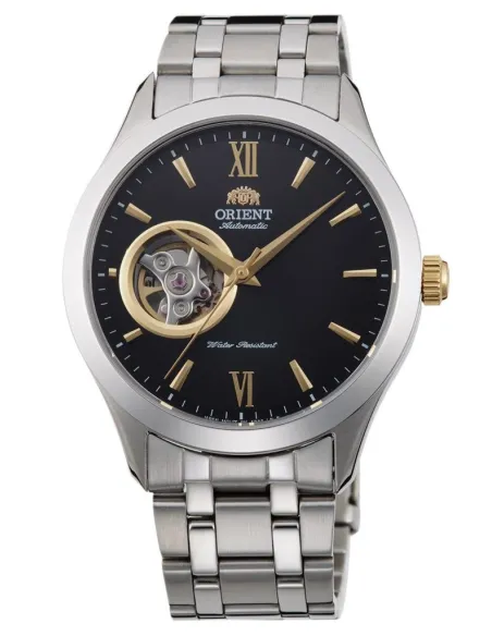 reloj automático hombre Orient Golden Eyes FAG03002B Skeleton 40mm dial negro correa acero