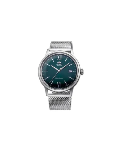 reloj automático hombre Orient Bambino RA-AC0018E dial verde 40.5mm correa acero malla (admite cuerda manual)