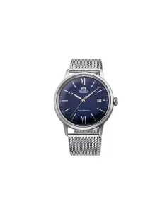 reloj automático hombre Orient Bambino RA-AC0019L dial azul 40.5mm correa acero malla (admite cuerda manual)