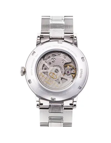 reloj automático hombre Orient Star RE-AW0001B dial negro Cristal Zafiro doble curva correa acero Power Reserve