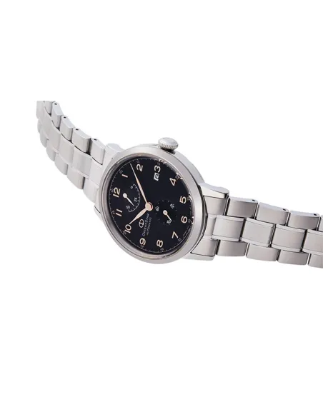 reloj automático hombre Orient Star RE-AW0001B dial negro Cristal Zafiro doble curva correa acero Power Reserve