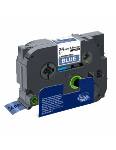 Compatible Brother TZe555 / TZ555 Cinta Laminada de Etiquetas - Texto blanco sobre fondo azul - Ancho 24mm x 8 metros