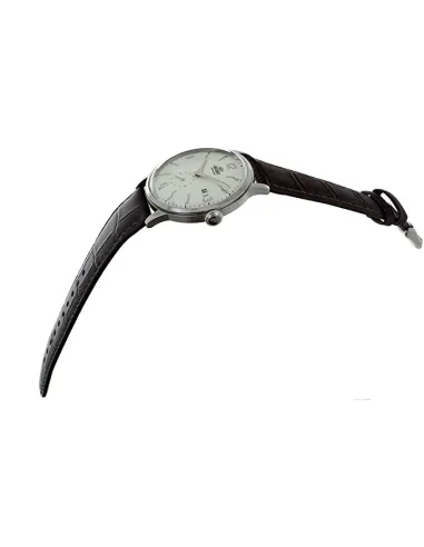 Reloj hombre automático Orient RA-AP0002S esfera plateada correa cuero marrón
