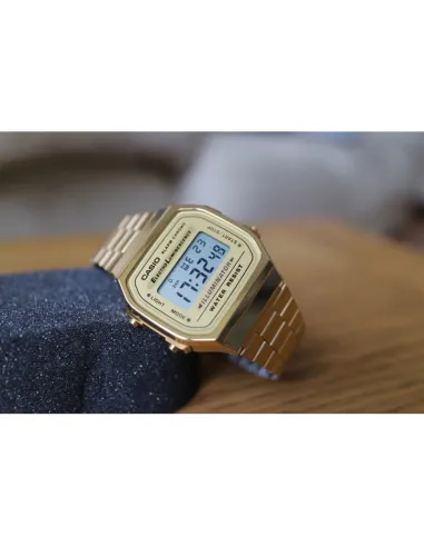 Reloj casio collection a168wg-9ef retro cronografo - luminiscente -acero inoxidable