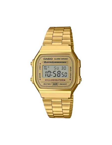 Reloj casio collection a168wg-9ef retro cronografo - luminiscente -acero inoxidable