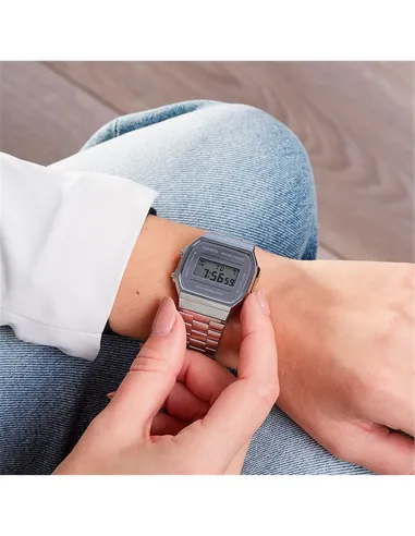 Reloj Casio Vintage A168WEM-7EF hombre y mujer Alarma - Luz led - correa de acero