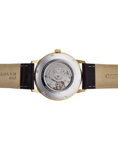 reloj automático hombre Orient Simphony III RA-AC0F04S dial blanco 41.5mm correa cuero (admite cuerda manual) 50m water resist