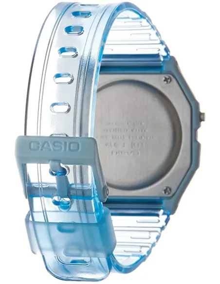 Reloj Clásico Vintage Informal Casio F91WS-2 Azul correa resina 7 años batería alarma cronómetro