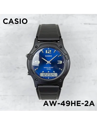 copy of Reloj clásico hombre analógico digital Casio AW-49H-1B correa resina 50m water resist
