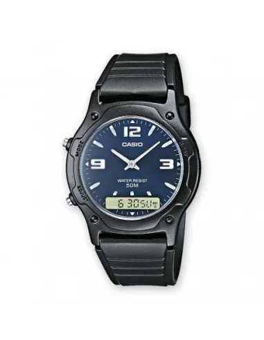 copy of Reloj clásico hombre analógico digital Casio AW-49H-1B correa resina 50m water resist