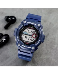 reloj deportivo hombre Casio WS-1300H-2A Mareas Fases Lunares 10 años batería correa resina Luz Led