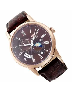 Reloj automático hombre Orient Sun & Moon RA-AK0009T dial Chocolate 42.5mm Cristal Zafiro correa cuero 2