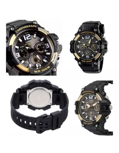 reloj deportivo hombre CASIO MCW-100H-9A2 Pantalla de Neón Cronómetro 100M correa de goma