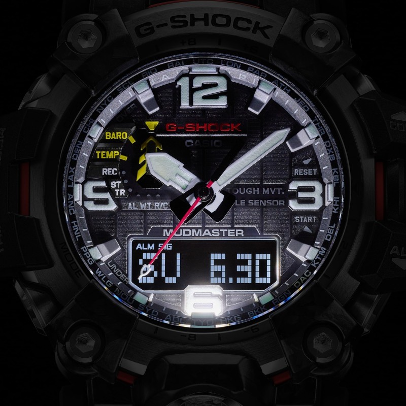 reloj radiocontrol hombre CASIO SOLAR G-SHOCK MUDMASTER GWG-2000-1A5 MULTIBAND 6 Carbon Core Guard  Brújula Altímetro Barómetro