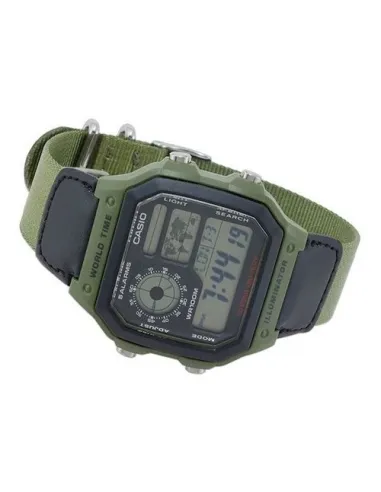 reloj deportivo hombre Casio AE-1200WHB-3B Luz LED Hora Mundial Cronómetro 5 Alarmas 10 años batería