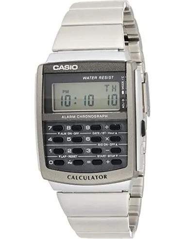 reloj clásico retro Casio CA-506-1 Calculadora correa de acero alarma Luz Led water resist