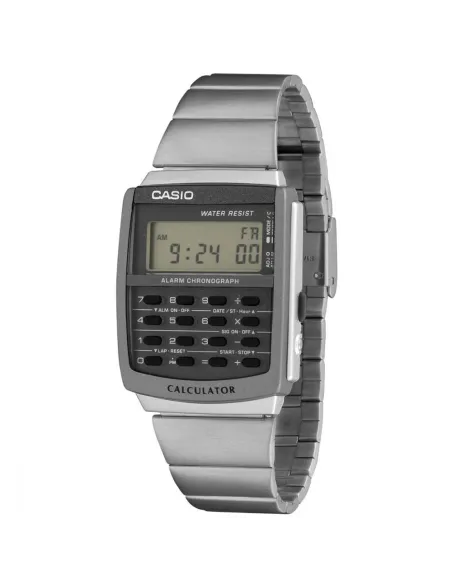 reloj clásico retro Casio CA-506-1 Calculadora correa de acero alarma Luz Led water resist
