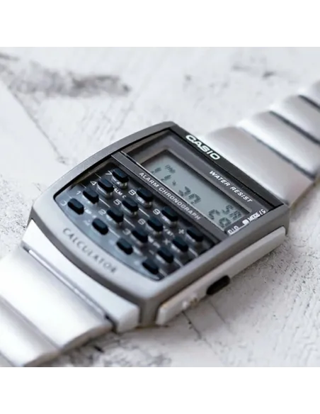 reloj clásico retro Casio CA-506-1 Calculadora correa de acero alarma Luz Led water resist
