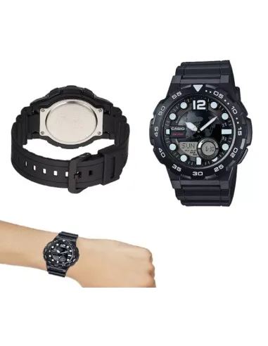reloj hombre Casio AEQ-100W-1A Hora Mundial - Correa resina