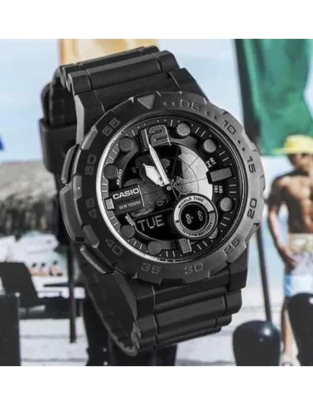 copy of reloj hombre Casio AEQ-100W-1A Hora Mundial - Correa resina