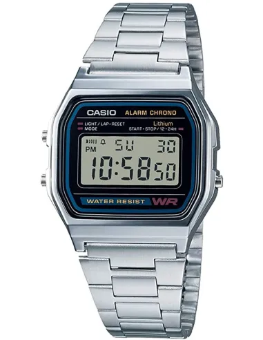 Reloj casio collection digital clásico retro A158WA-1Q cronografo multifuncional